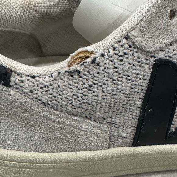 Veja V-10 Flannel Sneakers Shoes Snow Black - Picture 6 of 6